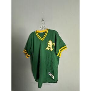 Authentic Russell Athletic Vtg 90s Oakland As Diamond Collection Jersey Sz 48